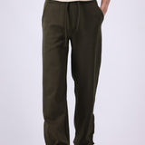 Ribbed Slit Hem Trouser