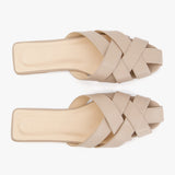 Woven Taupe Mules