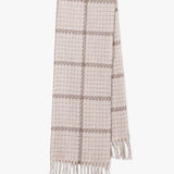 Soft Check Fringed Scarf