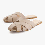 Woven Taupe Mules