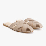 Woven Taupe Mules