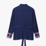 Embroidered Pleated Shirt