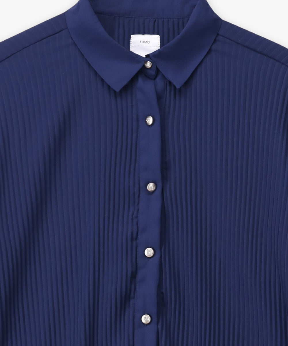 Embroidered Pleated Shirt