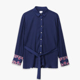 Embroidered Pleated Shirt