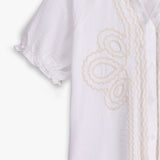 Embroidered Linen Top