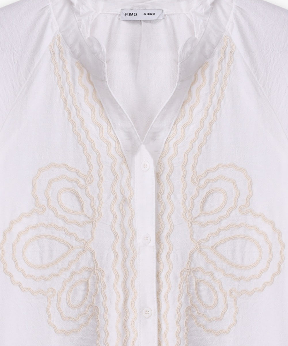 Embroidered Linen Top