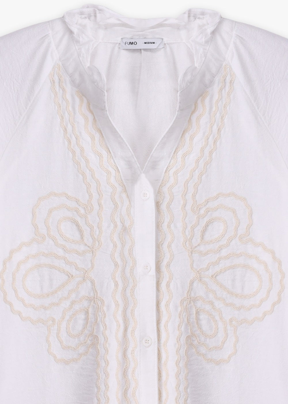 White Embroidered Linen Top