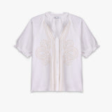 Embroidered Linen Top