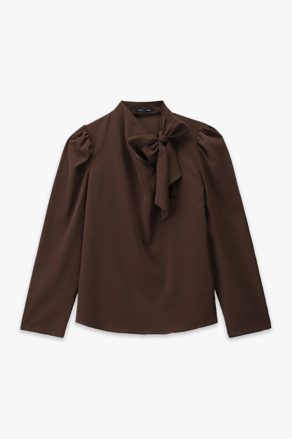 Asymmetric Bow Detail Blouse