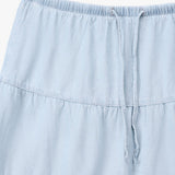 Tiered Chambray Maxi Skirt