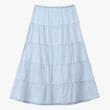 Tiered Chambray Maxi Skirt