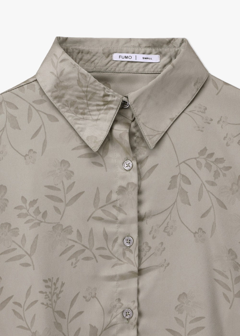 Botanical Silky Blouse with Elegant Print for Daywear
