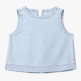 Chambray Eyelet Shell Top