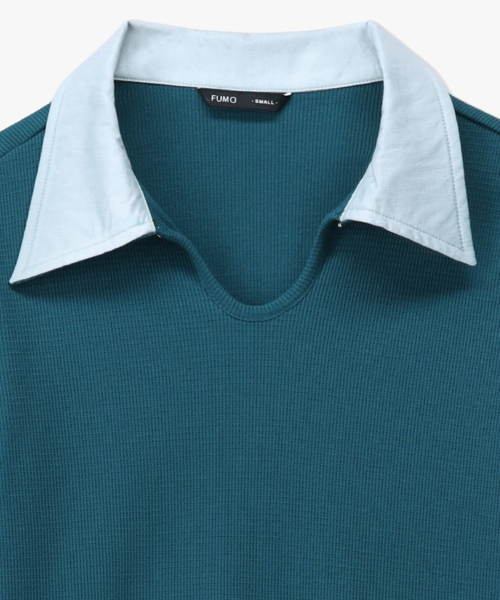 Two-Tone Ribbed Top