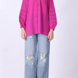 The Fuchsia Ladder-Stitch Blouse