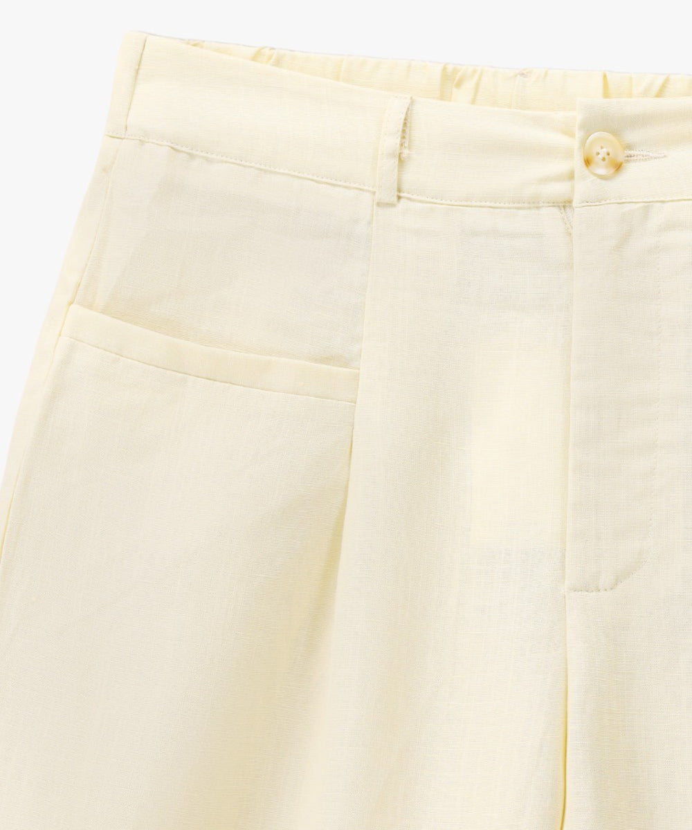 Soft Citron Tailored Wide Pants