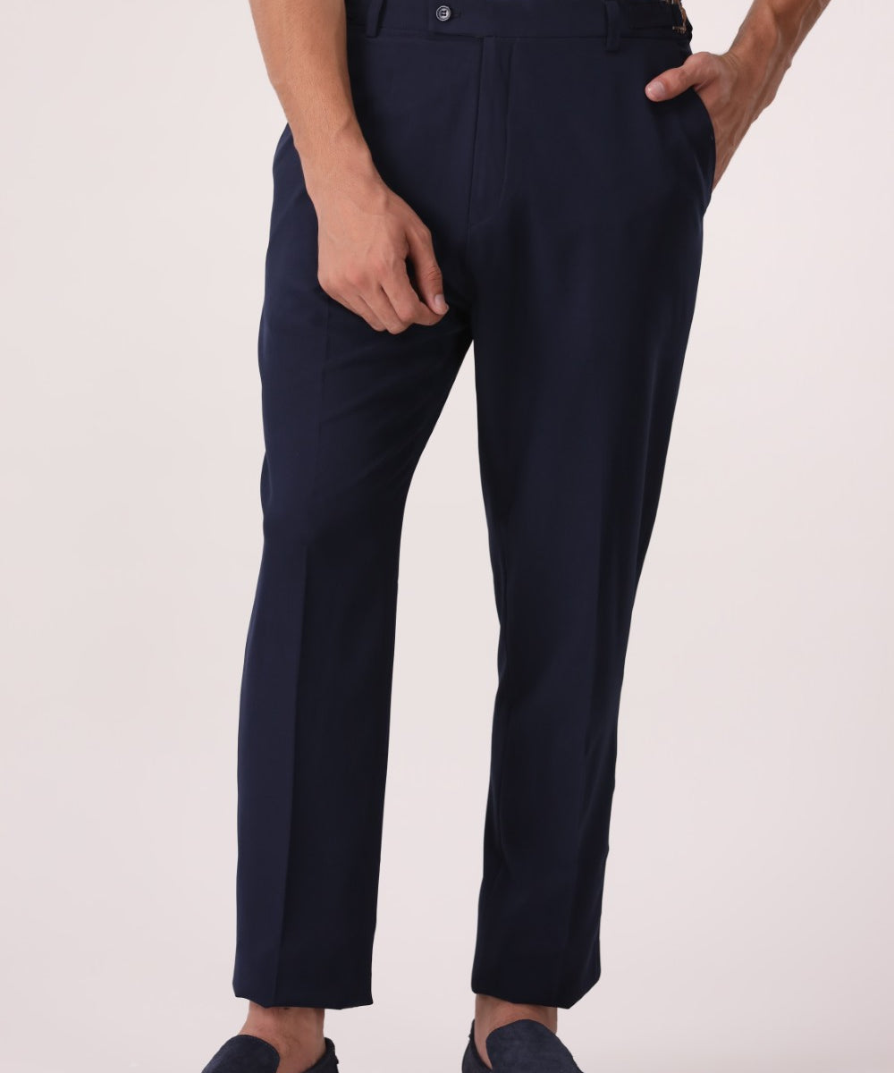 Adjustable-Waist -Straight-Leg Trousers