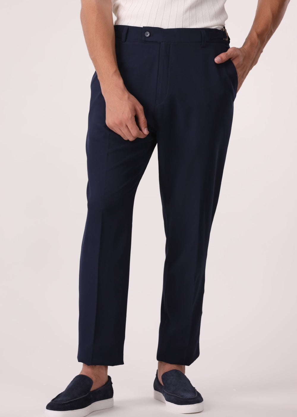 Adjustable-Waist -Straight-Leg Trousers | Comfort Stretch Fabric for All-Day