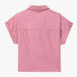 Drawstring Button-Down Shirt with Relaxed Summer Shape