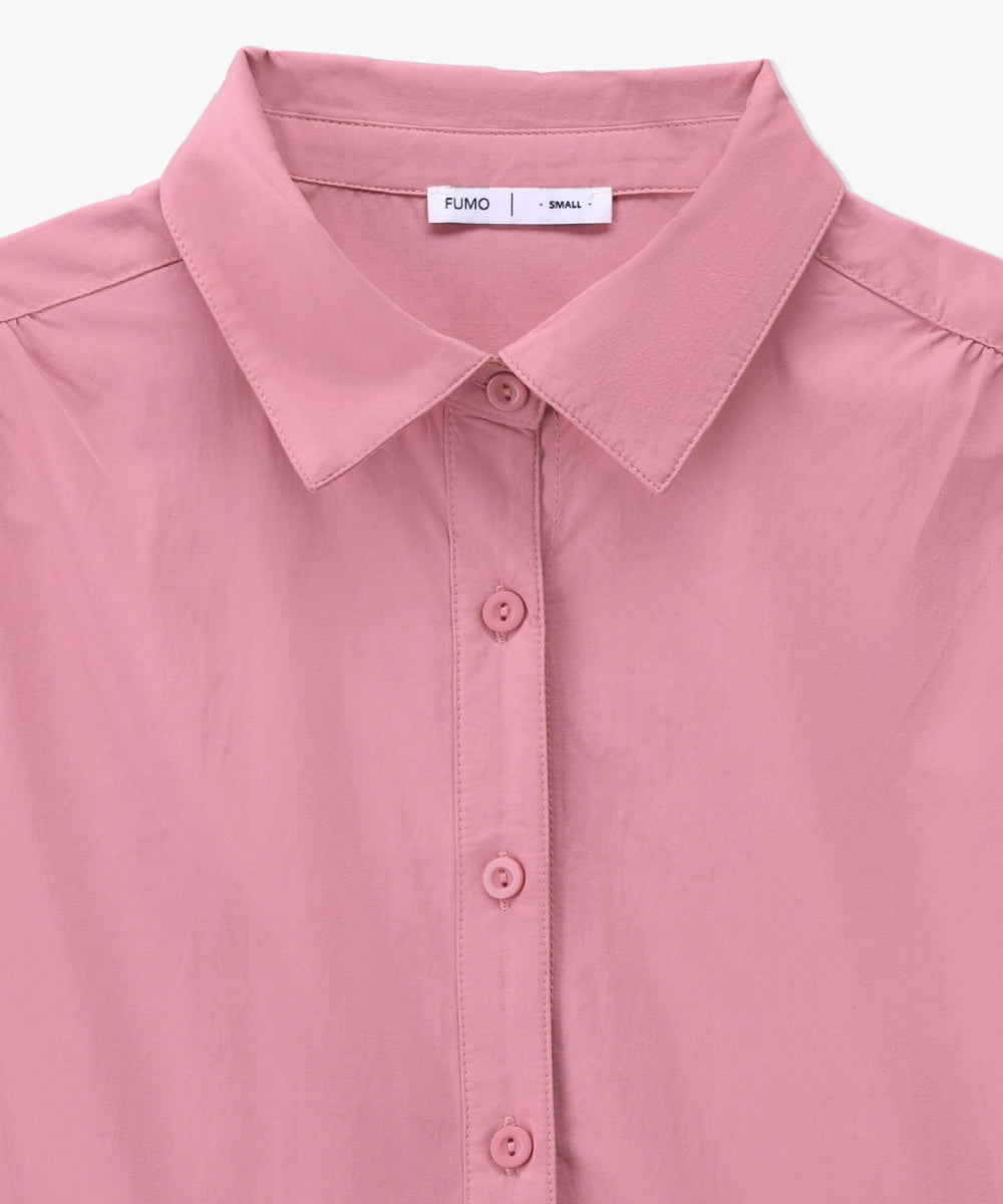 Drawstring Button-Down Shirt with Relaxed Summer Shape