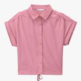 Drawstring Button-Down Shirt with Relaxed Summer Shape