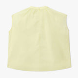Cap Sleeve Poplin Top with Pleated Detail for Summer