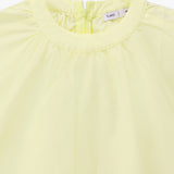 Cap Sleeve Poplin Top with Pleated Detail for Summer
