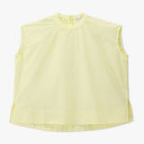 Cap Sleeve Poplin Top with Pleated Detail for Summer