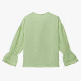 Ruffle-Trim Peasant Blouse
