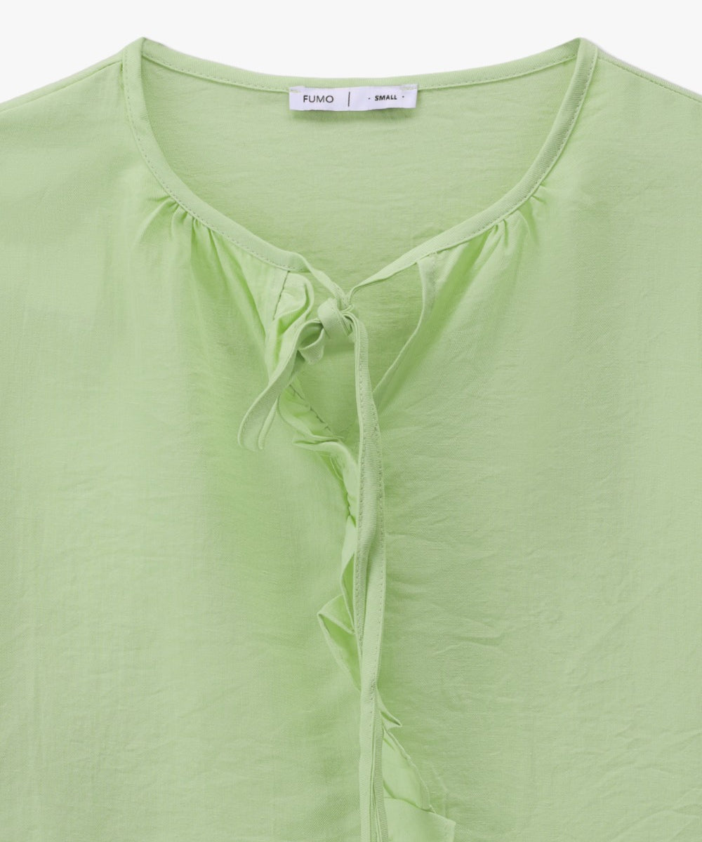 Ruffle-Trim Peasant Blouse