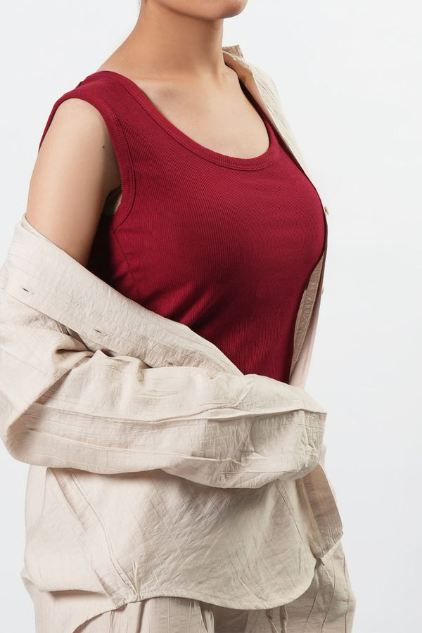 Ribbed Padded Tank Top