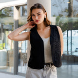 Contrast-embroidered Vest