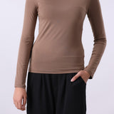 Mock Neck Stretch Top