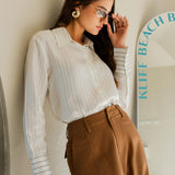 Pearl Stripe Satin Shirt
