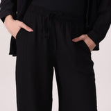 Textured Wide Leg Trousers