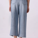 Slit Hem Wide Jeans