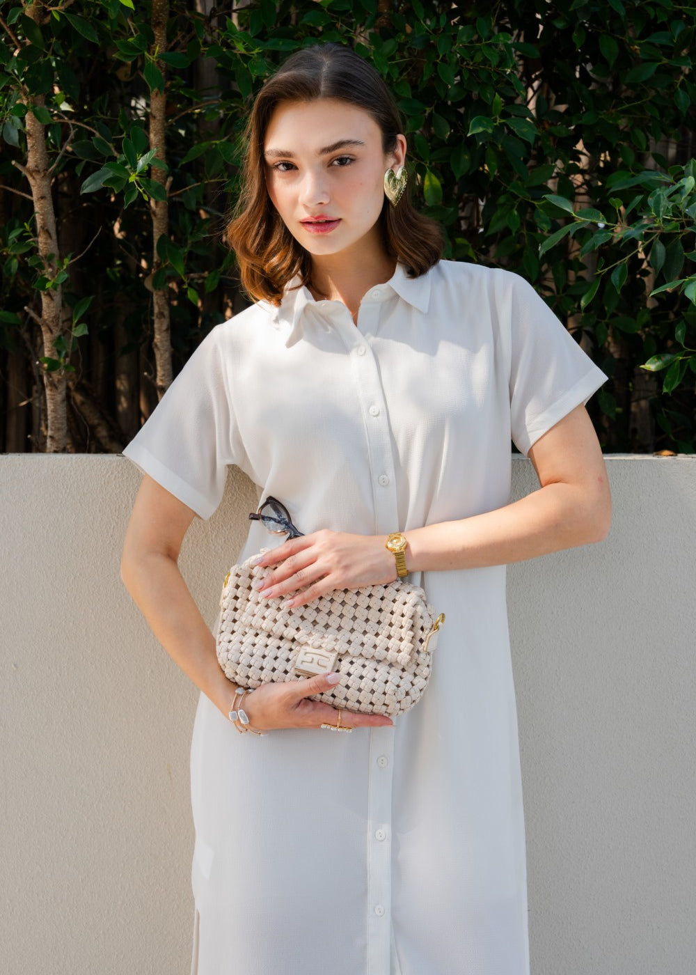 Porcelain Shirt Dress | Soft Cotton Fabric for All-Day Comfort