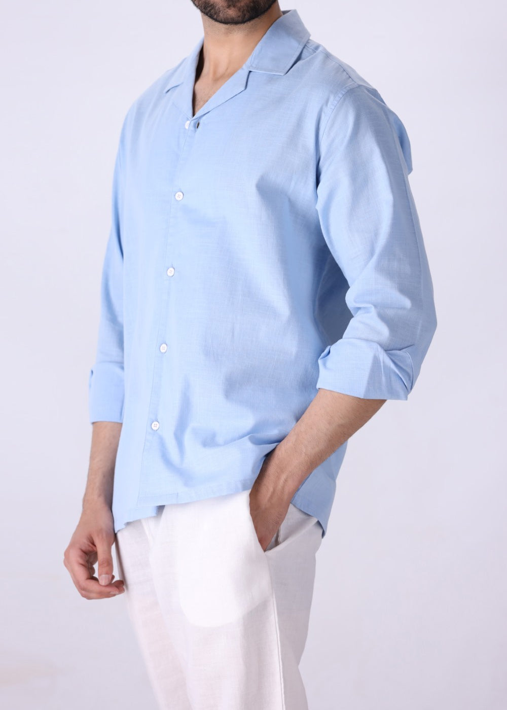 Blue Camp Collar Shirt