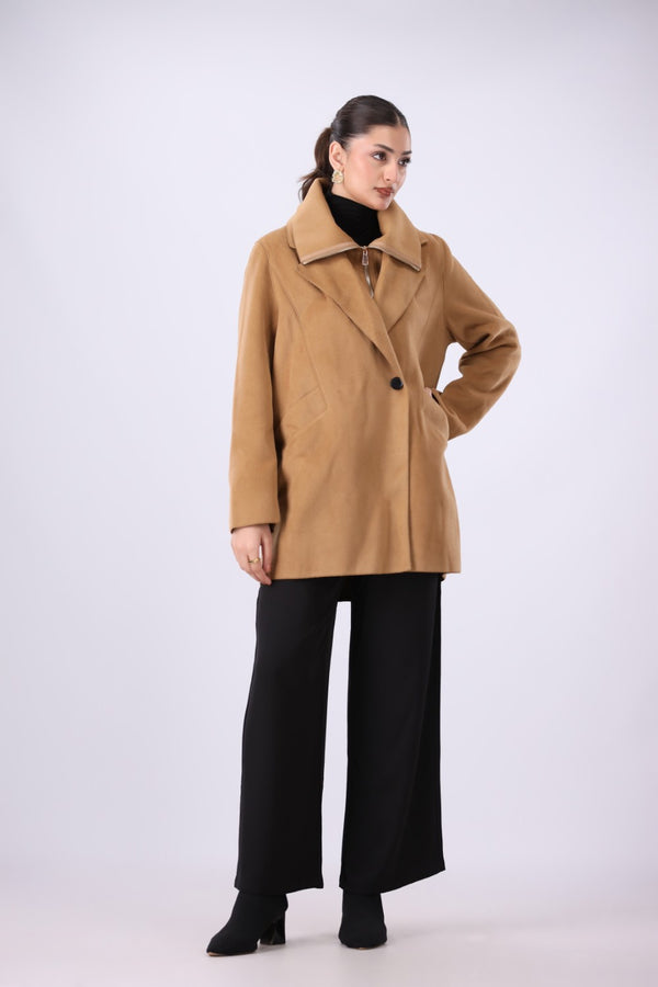 Tailored Zip Wool Coat