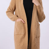 Cable Knit Open Front Cardigan