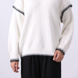 Oversized Contrast Trim Sweater