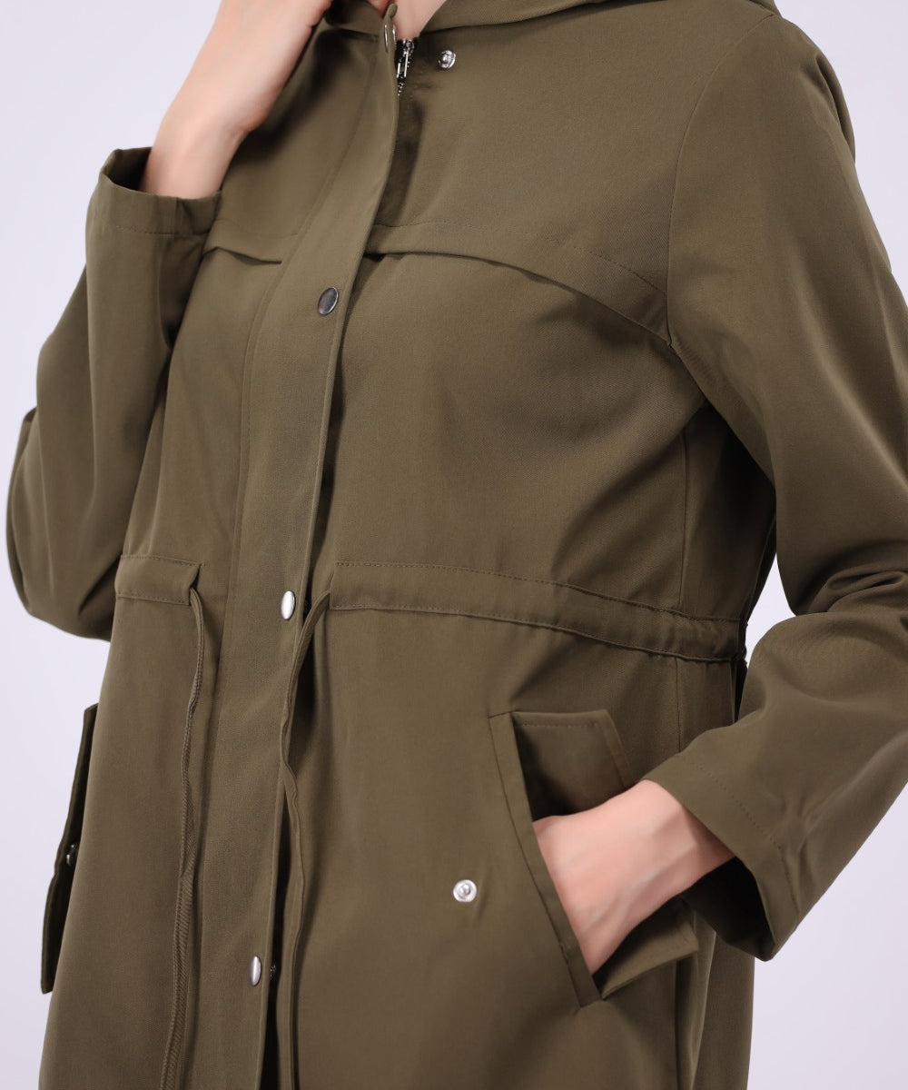 Drawstring Hooded Utility Jacket