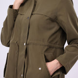 Drawstring Hooded Utility Jacket