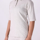 Textured Polo Co-ord Top