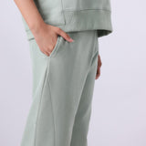 Knit Pistachio Wide-leg Sweatpants