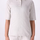 Textured Polo Co-ord Top