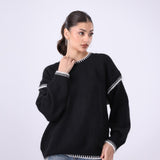 Oversized Contrast Trim Sweater
