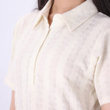 Cream Pointelle Midi Dress