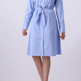 Striped Woven Button-up Dress