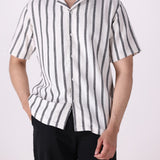 Striped Camp Collar Shirt